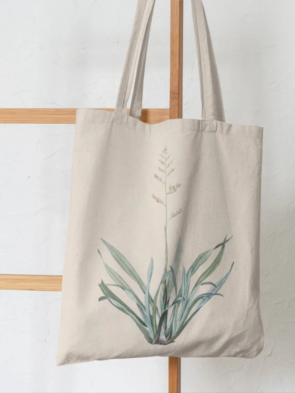 New Zealand Flax Vintage Floral Print Graphic Canvas Tote Bag
